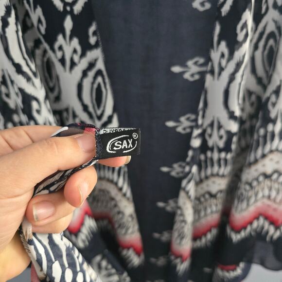 SAX Open Front Vest – Boho, Festival, Kimono Style, Southwestern Print - Picture 4 of 6